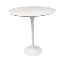Mesa Lateral Tulipa Saarinen Redonda 41 Cm Laqueada Cor Branco - 1