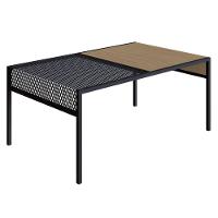 Mesa De Centro Industrial York Artesano Retangular 80 Cm (Largura) Em Mdp Hanover Aço Preto - 1