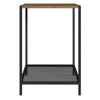 Mesa Lateral Industrial York Artesano Quadrada 40 Cm (Largura) Em Mdp Vermont Base Aço Preto - 6