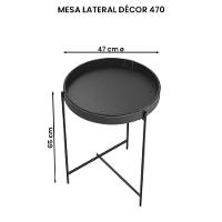 Conjunto Mesas De Laterais Sala Décor 560 E 470 Pés De Metal Preto Preto - 3