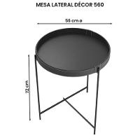 Conjunto Mesas De Laterais Sala Décor 560 E 470 Pés De Metal Preto Preto - 4