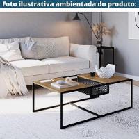 Mesa De Centro Industrial York Artesano Retangular 100 Cm (Largura) Em Mdp Vermont Aço Preto - 2