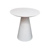 Mesa Lateral Cone Redonda 41 Cm Laqueada Branco - 1