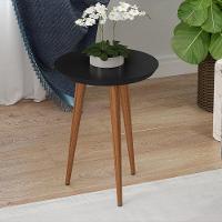 Mesa Lateral Redonda Pés Madeira Luna 440 Off White - 4