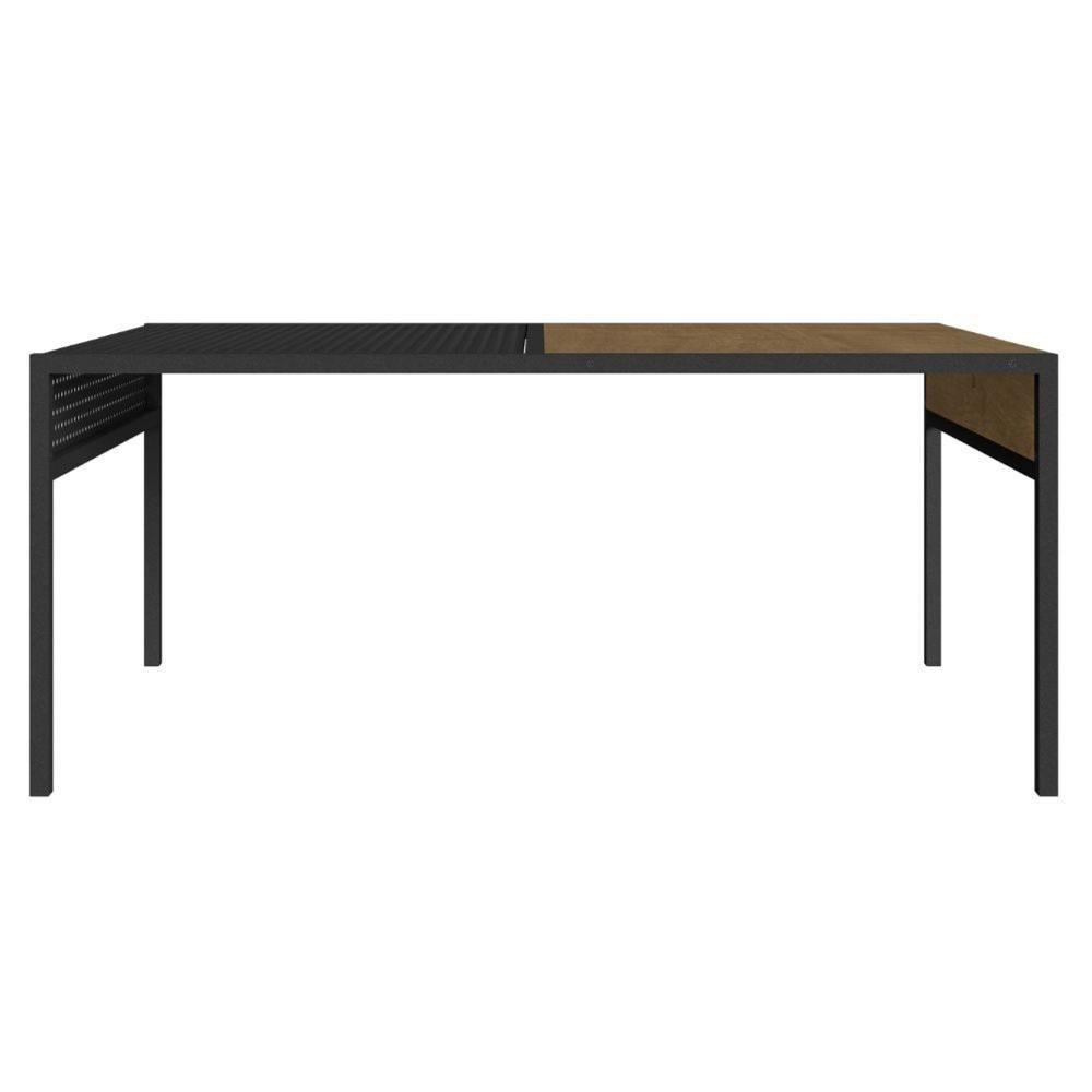 Mesa De Centro Industrial York Artesano Retangular 80 Cm (Largura) Em Mdp Vermont Aço Preto - 7