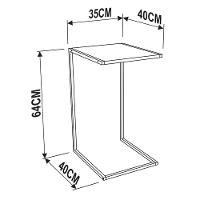 Mesa Lateral De Apoio Branco Base Preta - Artesano - 2