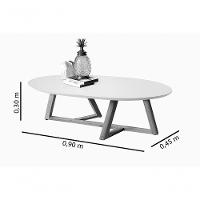 Mesa De Centro Classic Branco/Nature- Tebarrot