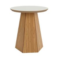 Mesa De Apoio Base Hexagonal West D01 Off White/freijó - 1