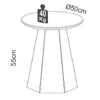 Mesa De Apoio Base Hexagonal West D01 Off White/freijó - 2
