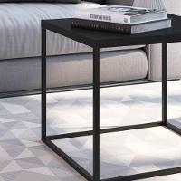 Mesa Lateral Industrial Cube Preto Texturizado/preto - 3