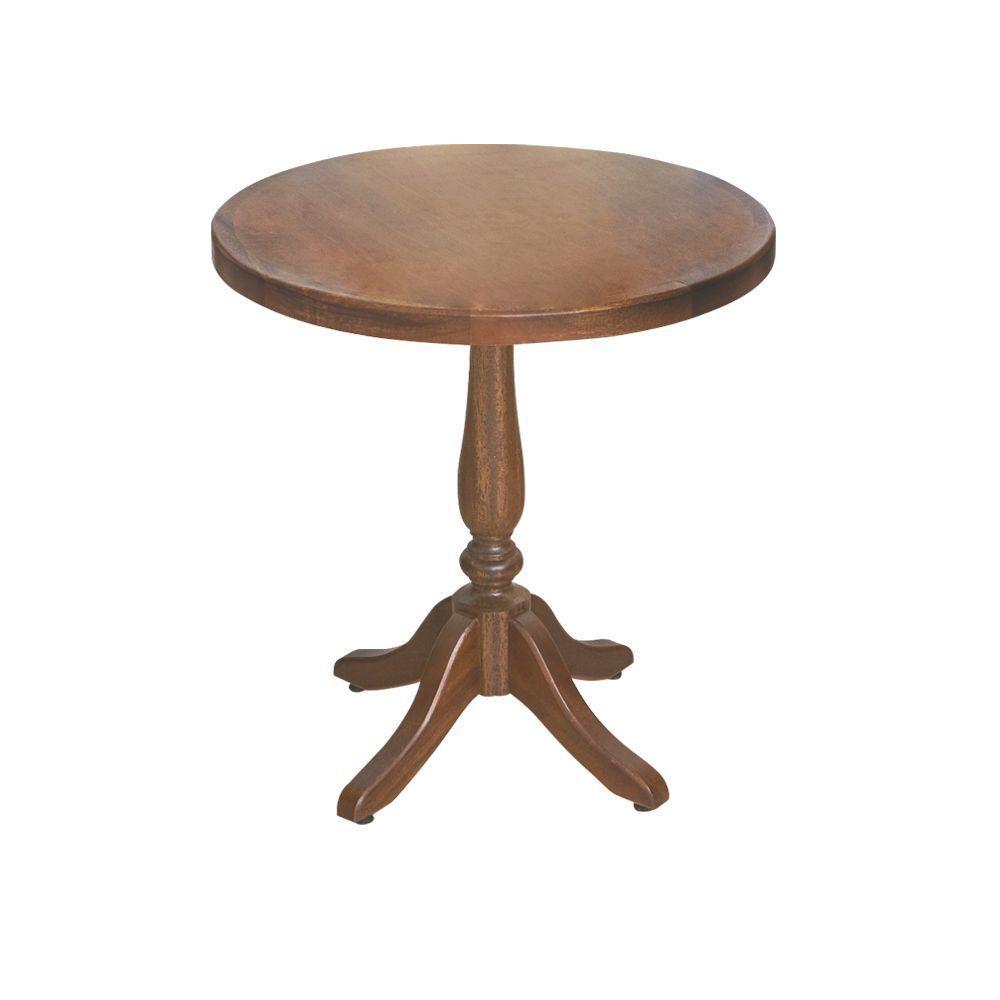 Mesa Lateral De Canto Rústica C/ Borda Pé Torneado - Bege - 3