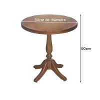 Mesa Lateral De Canto Rústica C/ Borda Pé Torneado - Bege