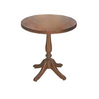 Mesa Lateral De Canto Rústica C/ Borda Pé Torneado - Bege - 5