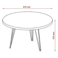 Mesa De Centro Redonda Base Aço Evolution Off White - 2