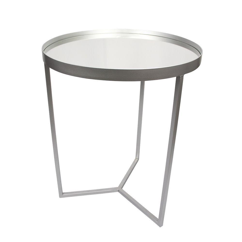 Conjunto Mesa De Apoio E Lateral Espelhada Prata - D'rossi - 7