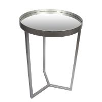 Conjunto Mesa De Apoio E Lateral Espelhada Prata - D'rossi - 5