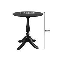 Mesa Lateral Rústica Pé Torneado S/Borda - Preta - Preto - 2