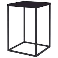 Mesa Lateral Quadrada Cube Artesano 40 Cm (largura) Em Mdp Estrutura Preta Em Aço Preto Fosco - 1