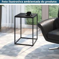Mesa Lateral Quadrada Cube Artesano 40 Cm (largura) Em Mdp Estrutura Preta Em Aço Preto Fosco - 3