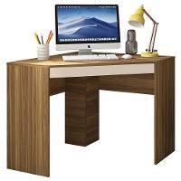 Mesa De Canto L Para Escritório Recta Marrom Bege Caemmun - 1