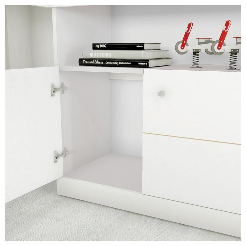 Mesa De Canto Em L Escritório Computador Job Branco Caemmun - 3