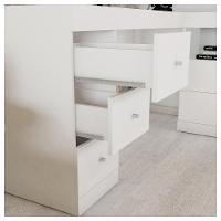 Mesa De Canto Em L Escritório Computador Job Branco Caemmun