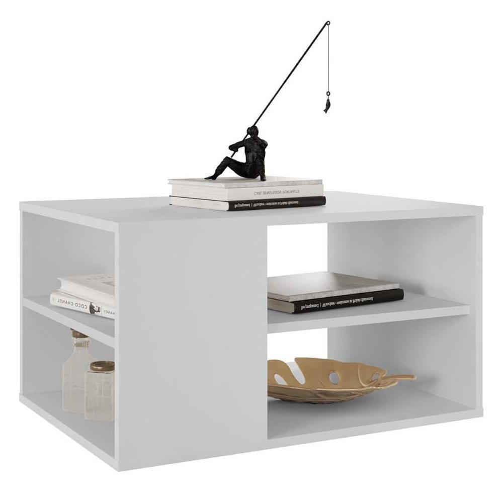 Mesa De Centro Retangular Com Divisória Opala Branco Caemmun - 1