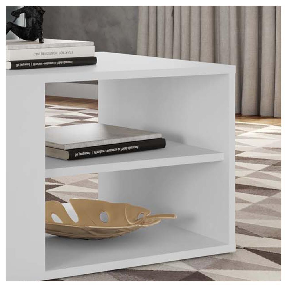 Mesa De Centro Retangular Com Divisória Opala Branco Caemmun - 4
