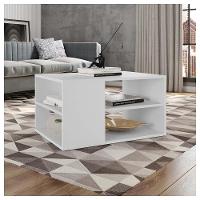 Mesa De Centro Retangular Com Divisória Opala Branco Caemmun - 6