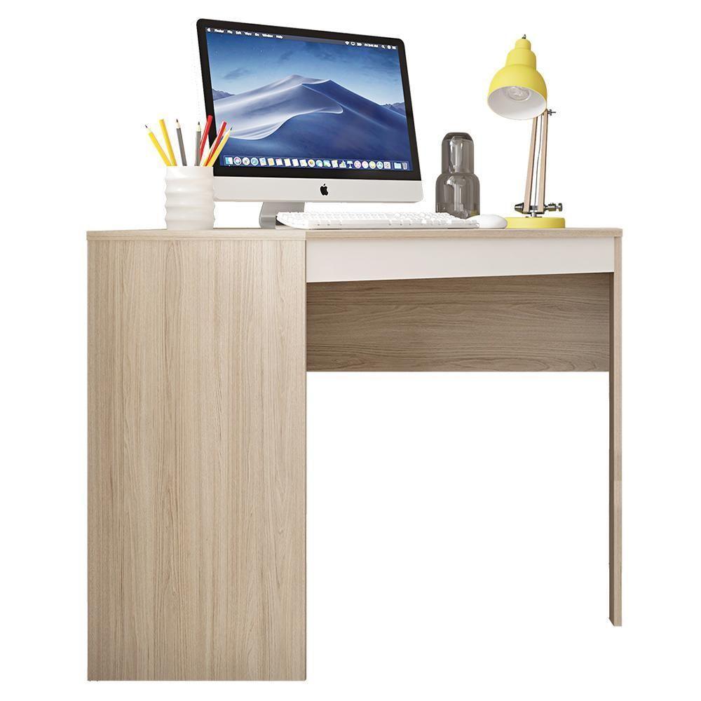 Mesa De Canto Em L Para Escritório Recta Bege Branco Caemmun - 6