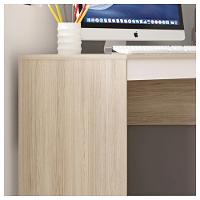 Mesa De Canto Em L Para Escritório Recta Bege Branco Caemmun - 5