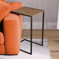 Mesa Lateral Industrial Steel Preta E Imbuia - Cor: Preto - 1