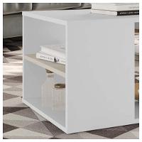 Mesa De Centro Retangular Com Divisória Opala Branco Caemmun - 5