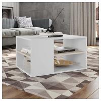 Mesa De Centro Retangular Com Divisória Opala Branco Caemmun - 6