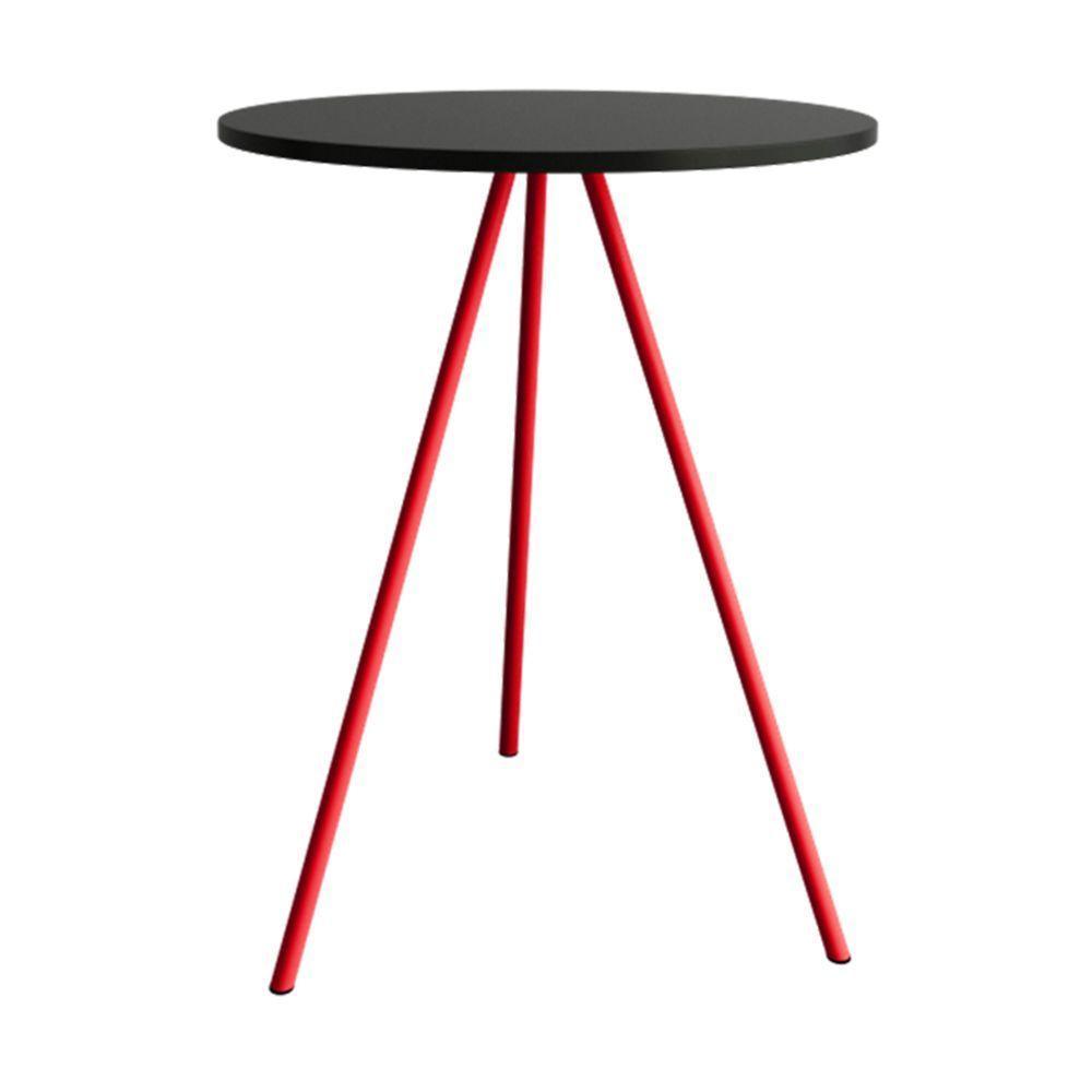 Mesa Lateral Gabriela Wood Preto E Vermelho - Cor: Preto - 3