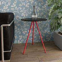 Mesa Lateral Gabriela Wood Preto E Vermelho - Cor: Preto - 1