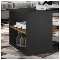 Mesa De Centro Retangular Com Divisória Opala Preto Caemmun - 13