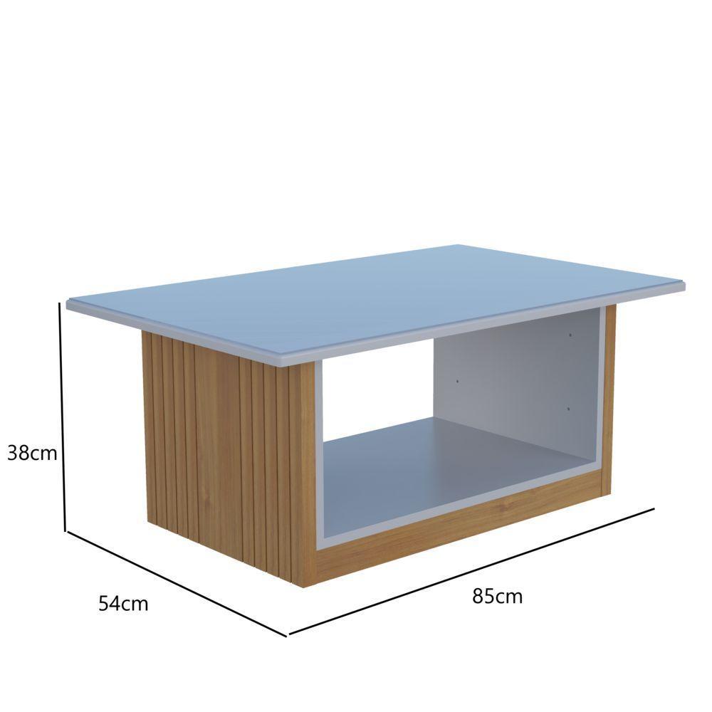 Mesa De Centro Veneza Com Tampo De Vidro Cinamomo/off White - 4