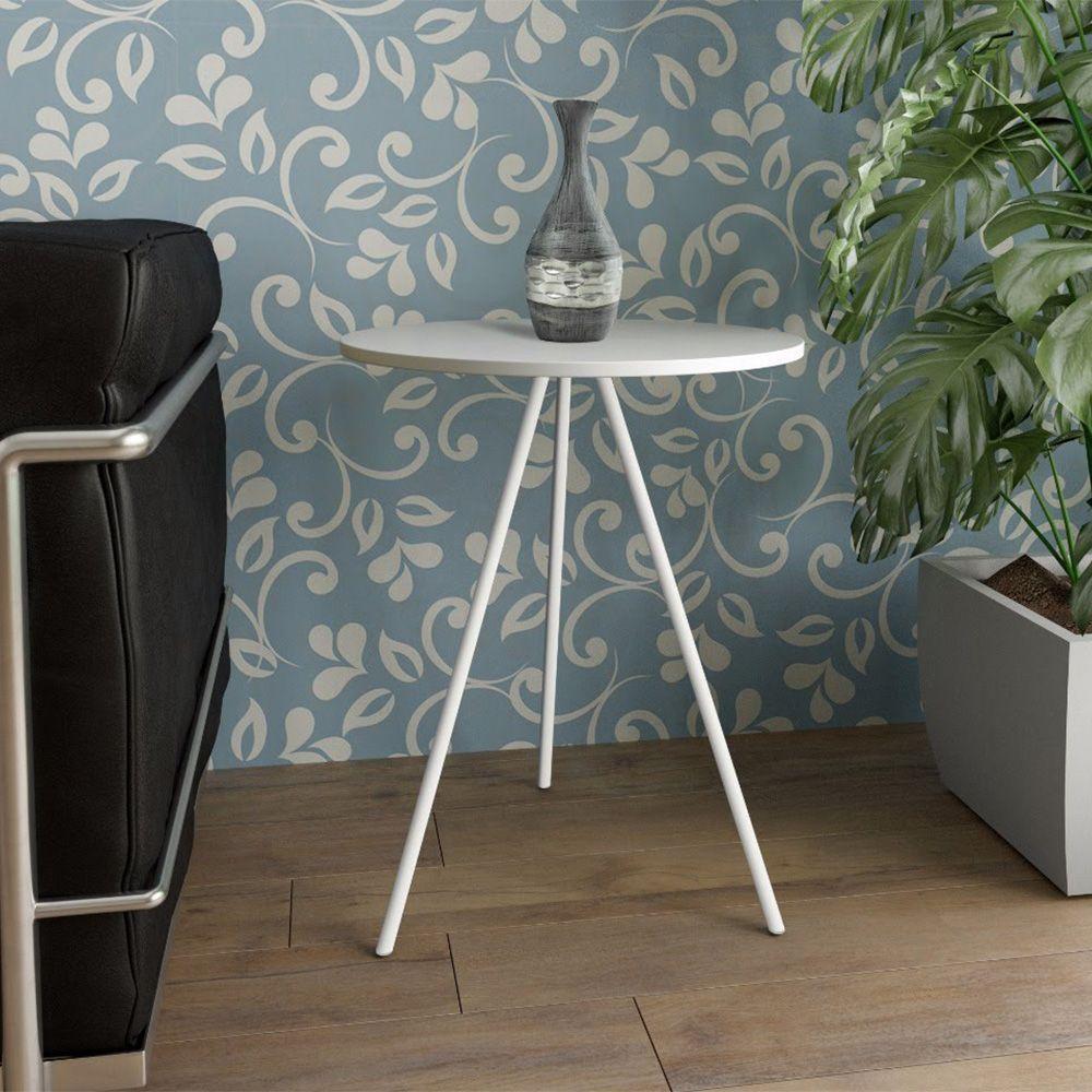 Mesa Lateral Gabriela Wood Branco - Cor: Branco - 1