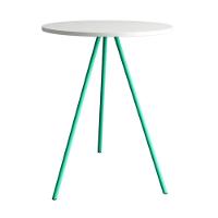 Mesa Lateral Gabriela Wood Branco E Azul Turquesa - Cor: Branco - 5