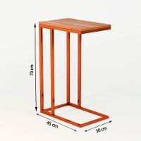 Mesa Lateral Encaixe Elena Cobre E Tampo Amendoa Asturias - Cor: Marrom - 2