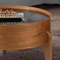 Mesa De Centro Laminada Com Vidro Off White - Eloá Diâmetro 60cm - 3