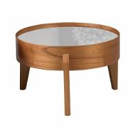 Mesa De Centro Laminada Com Vidro Off White - Eloá Diâmetro 50cm - 1