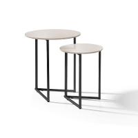 Mesa Lateral Jade Pé De Ferro Estilo Industrial Preto/off - 1