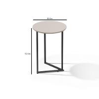 Mesa Lateral Jade Conjunto Com 2 Mesas Pé De Aço Preto/off - 2