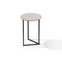 Mesa Lateral Jade Conjunto Com 2 Mesas Pé De Aço Preto/off - 3