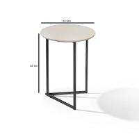 Mesa Lateral Jade Conjunto Com 2 Mesas Pé De Aço Preto/off