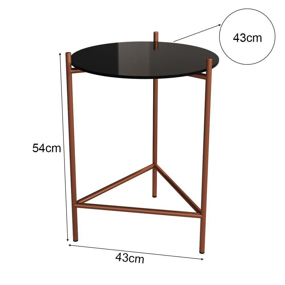 Mesa Lateral Industrial Marbella Cobre Com Preto - Cor: Preto - 3