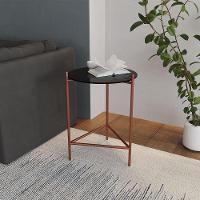 Mesa Lateral Industrial Marbella Cobre Com Preto - Cor: Preto - 1