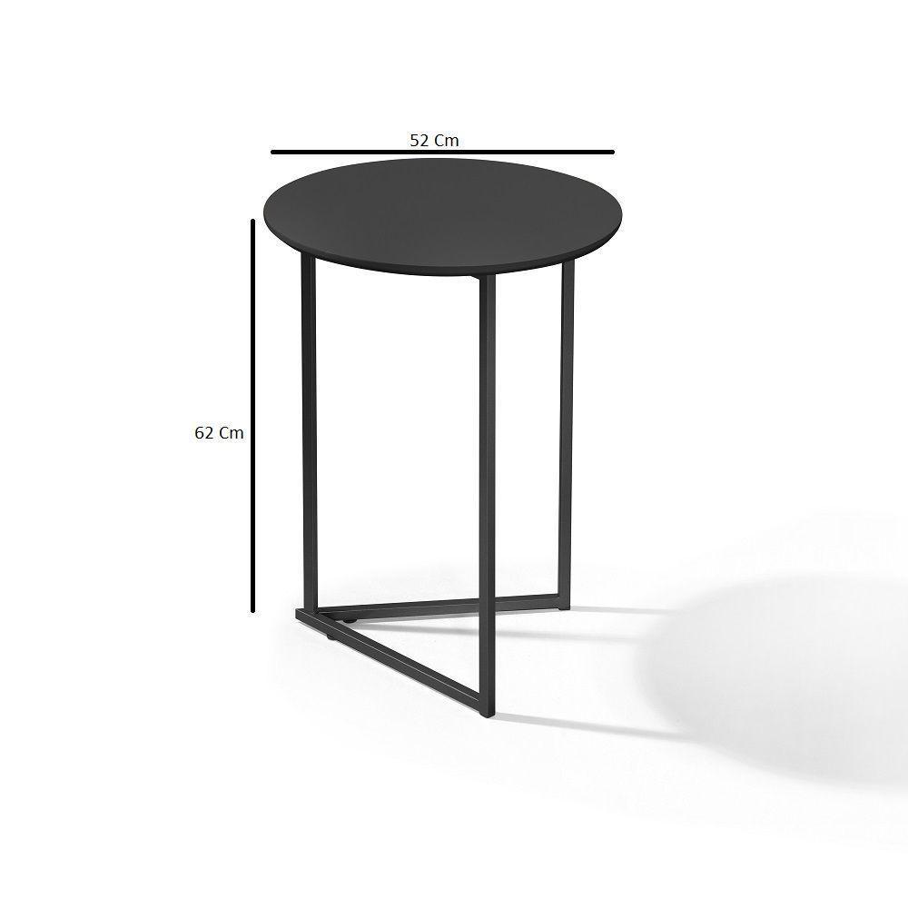 Mesa De Canto Jade Conjunto Com 2 Mesas Pé De Aço Preto - 4